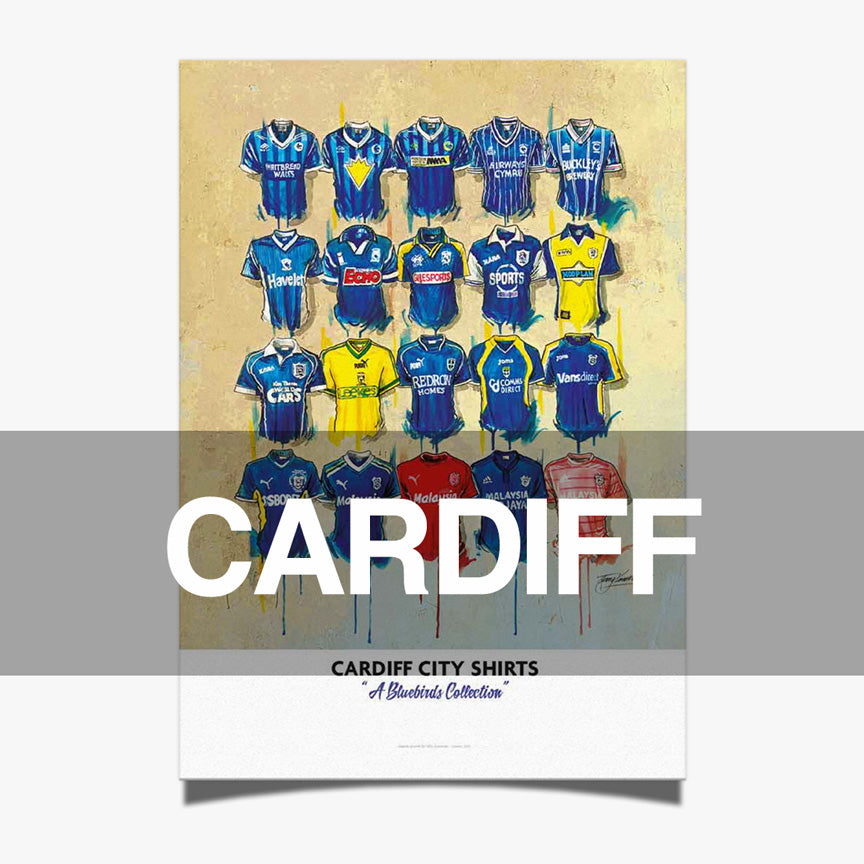 Cardiff City FC paint art, logo, creative, English football team