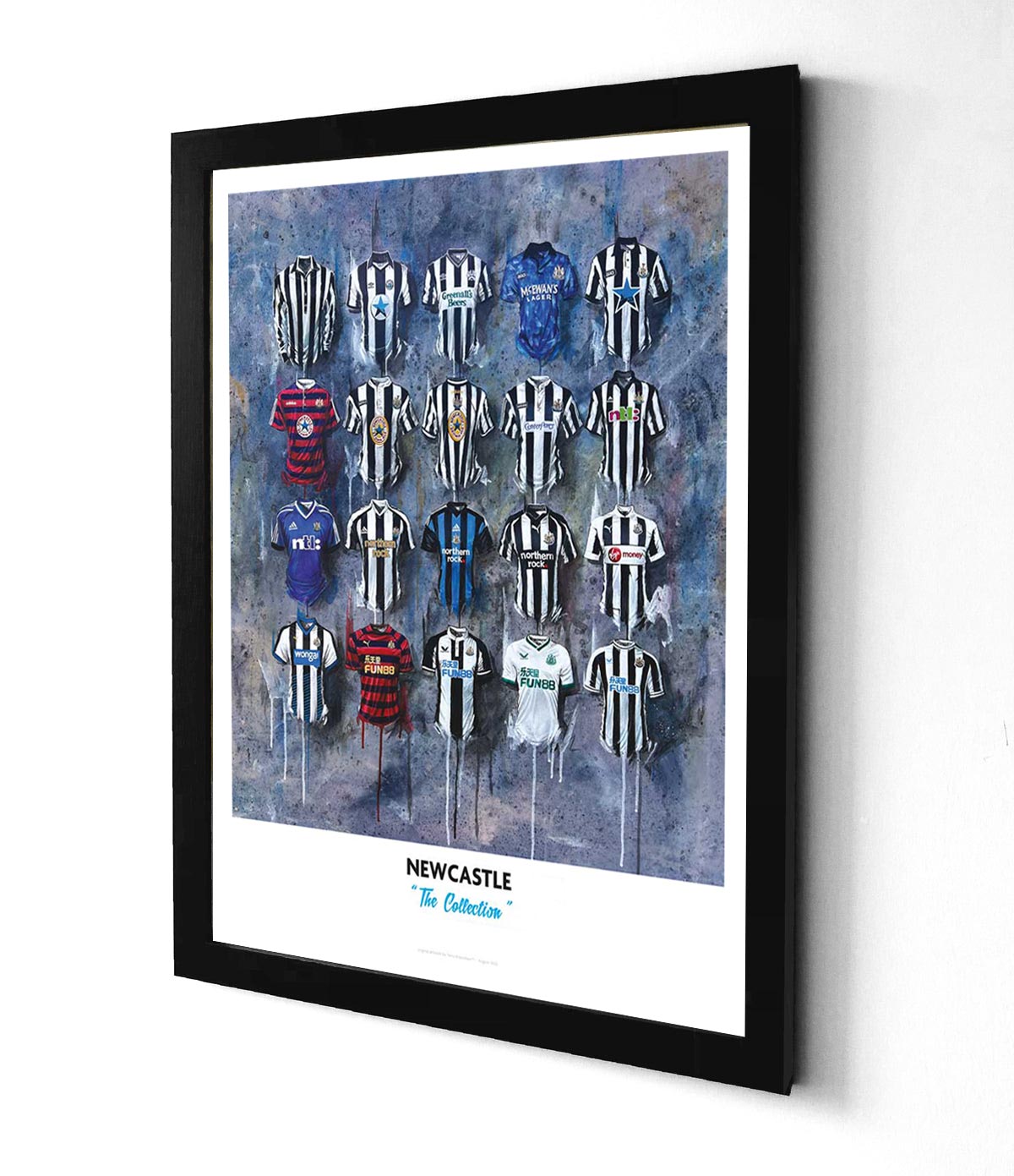 ICONIC NEWCASTLE UNITED SHIRTS A3 PRINT