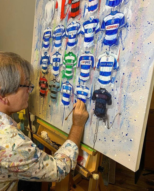 FOOTBALL ARTIST TERRY KNEESHAW PAYS IT FORWARD FOR QPR & A LOVE OF THE GAME - Terry Kneeshaw Art