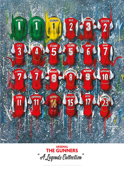 Arsenal 'The Legends' Shirts - A2 Signed Limited Edition Prints
