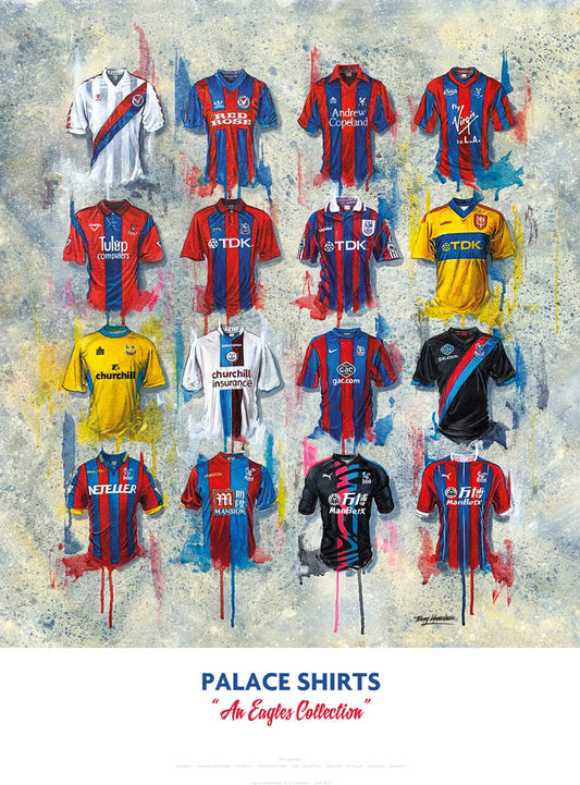 Crystal Palace FC Shirts - A2 Signed Limited Edition Prints