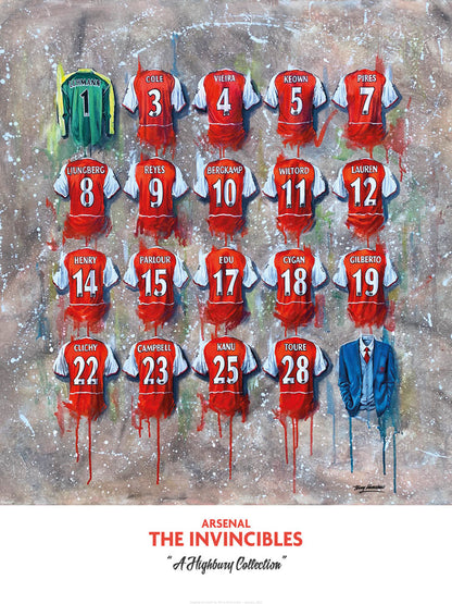 Arsenal 'Invincibles' Shirts - A2 Signed Limited Edition Prints