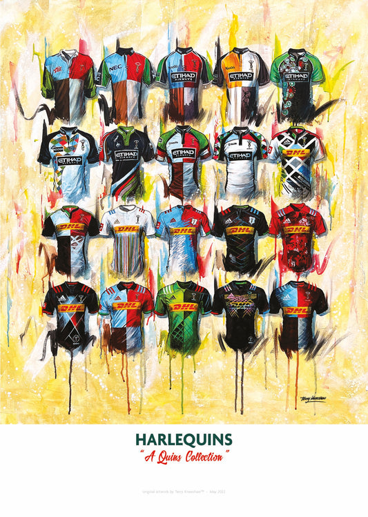 Harlequins Shirts - A2 Signed  Limited Edition Prints