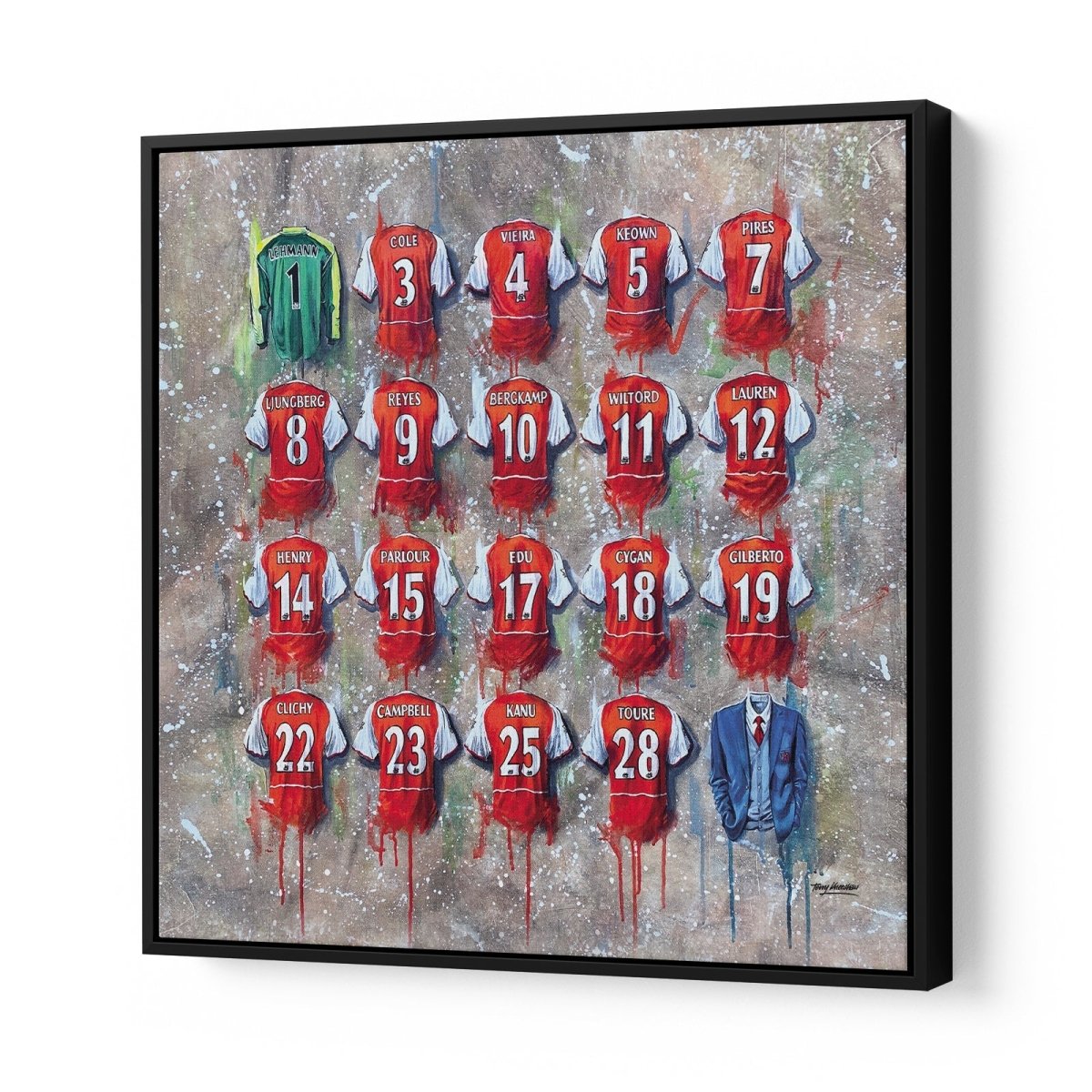 Arsenal Invincibles Print - A Highbury Collection 30x30 Canvas - Terry Kneeshaw Art