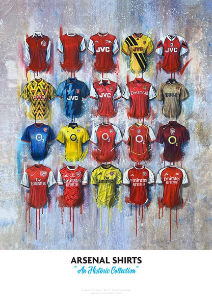 Arsenal Shirts 2024 - A2 Personalised Limited Edition Prints - Terry Kneeshaw Art