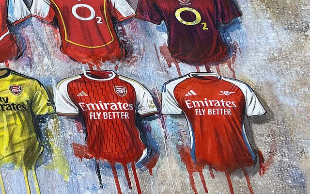 Arsenal Shirts 2024 - A2 Signed Limited Edition Prints (Pre - Order) - Terry Kneeshaw Art