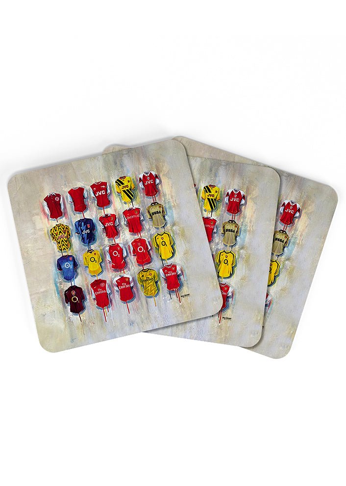 Arsenal Shirts - A Gunner's Collection Coasters - Terry Kneeshaw Art