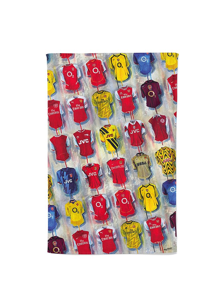 Arsenal Shirts - A Gunner's Collection Tea Towel - Terry Kneeshaw Art