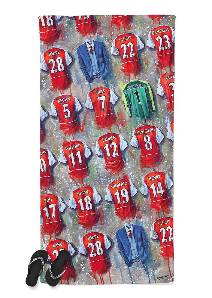 Arsenal The Invincibles - A Highbury Collection Beach Towel - Terry Kneeshaw Art