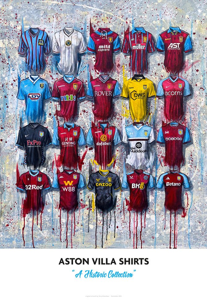 Aston Villa 2024 Limited Edition Personalised Print - A Villans Collection - Terry Kneeshaw Art