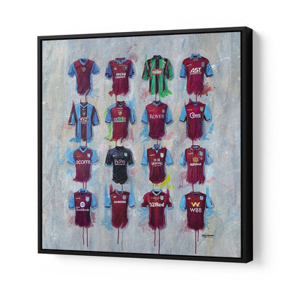 Aston Villa Shirts 20x20 Canvas - Terry Kneeshaw Art