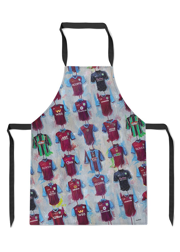 Aston Villa Shirts - A Villan's Collection Apron - Terry Kneeshaw Art