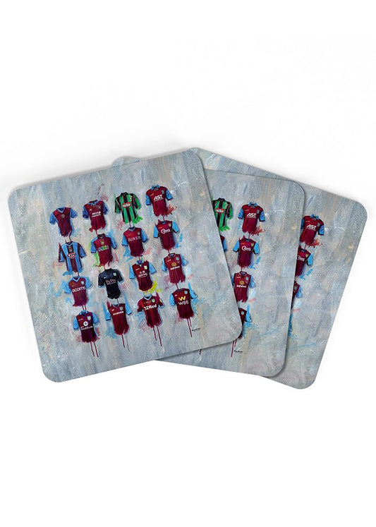 Aston Villa Shirts - A Villans Collection Coasters - Terry Kneeshaw Art