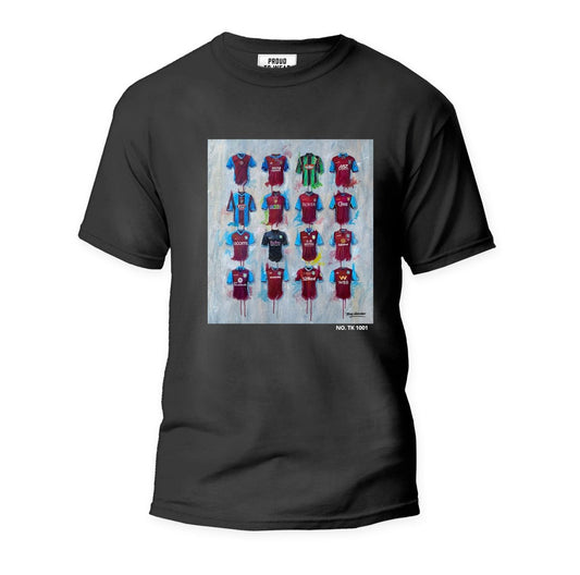 Aston Villa Shirts - A Villians Collection Tshirt - Terry Kneeshaw Art