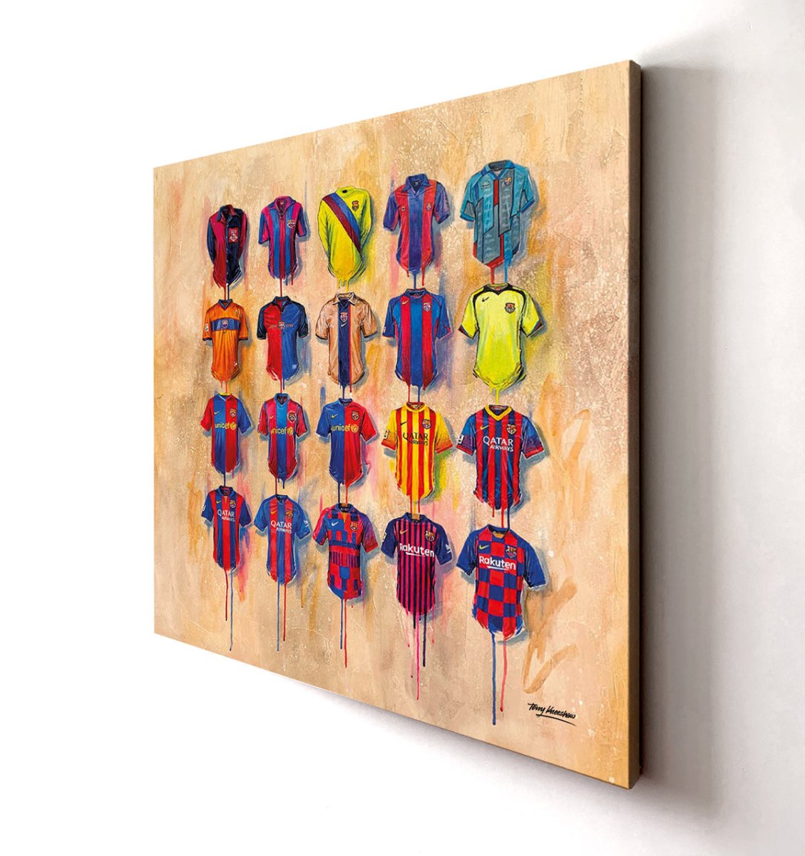 Barcelona Shirts 20x20 Canvas - Terry Kneeshaw Art