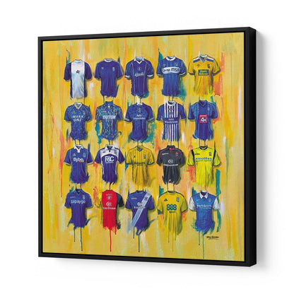 Birmingham City FC Shirts 20x20 Canvas - Terry Kneeshaw Art