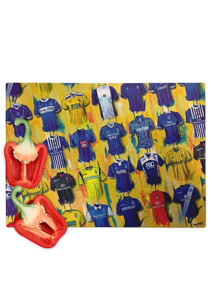 Birmingham City Shirts - A Blue's Collection Chopping Board - Terry Kneeshaw Art