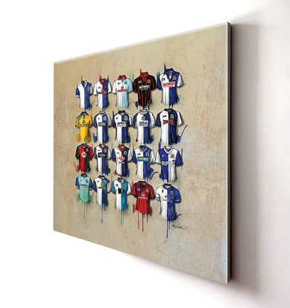 Blackburn Rovers FC Shirts 20x20 Canvas - Terry Kneeshaw Art