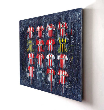 Brentford FC Shirts 20x20 Canvas - Terry Kneeshaw Art