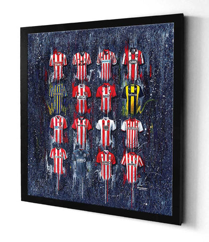 Brentford FC Shirts 20x20 Canvas - Terry Kneeshaw Art