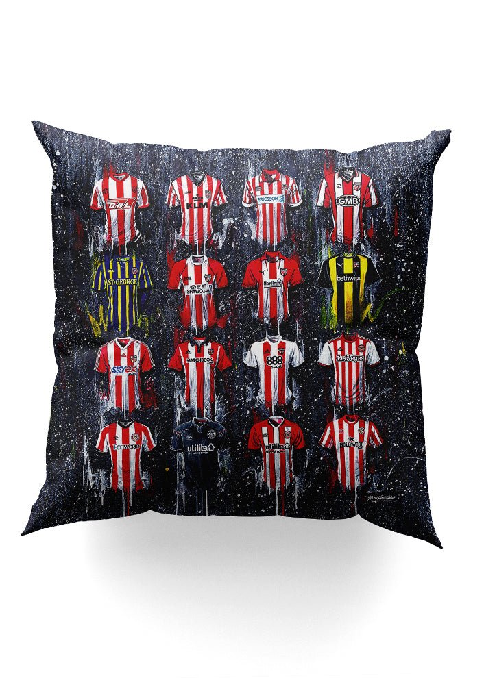 Brentford Shirts - A Bees Collection Cushion - Terry Kneeshaw Art