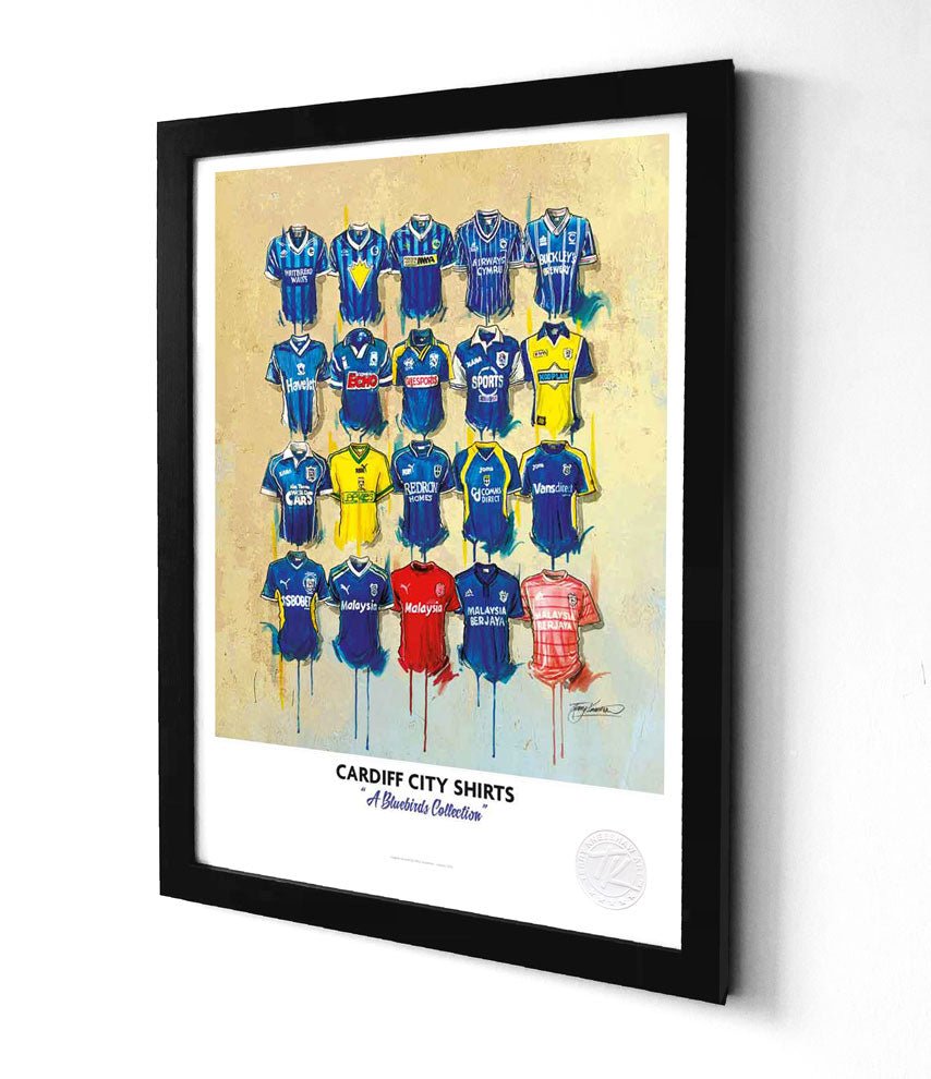 Cardiff City FC Shirts A3 - Terry Kneeshaw Art