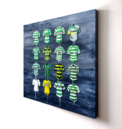 Celtic FC Shirts 20x20 Canvas - Terry Kneeshaw Art