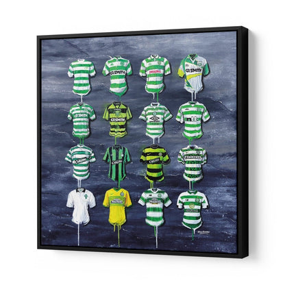 Celtic FC Shirts 20x20 Canvas - Terry Kneeshaw Art