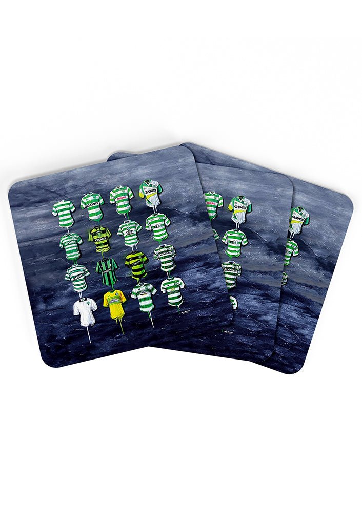 Celtic FC Shirts - A Hoop's Collection Coasters - Terry Kneeshaw Art