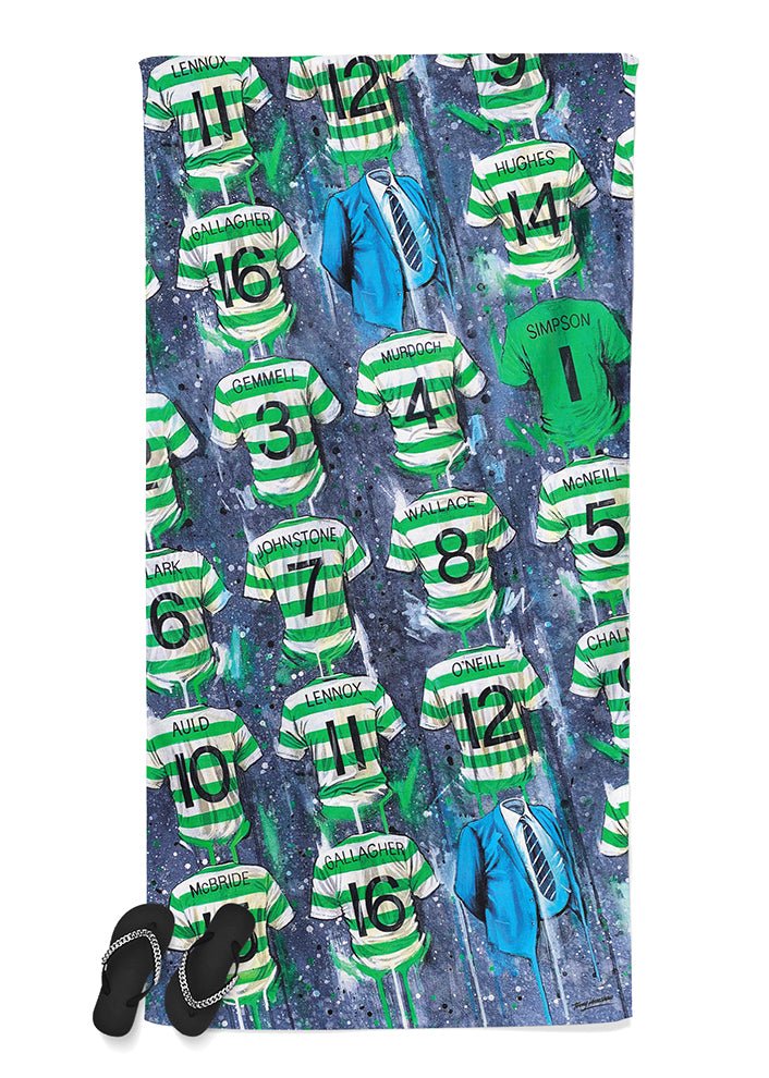 Celtic Shirts - A Lisbon Lions Collection Beach Towel - Terry Kneeshaw Art