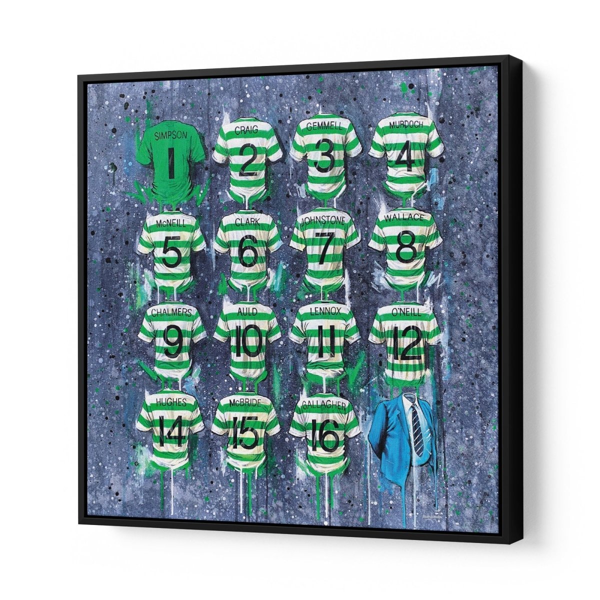 Celtic Shirts The Lisbon Lions 20x20 Canvas - Terry Kneeshaw Art