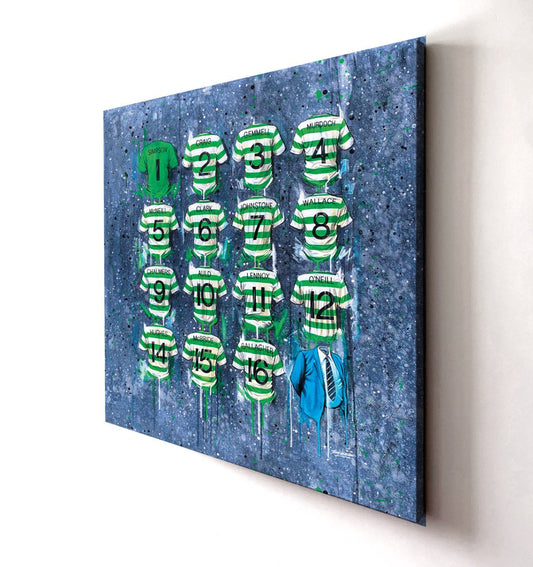 Celtic Shirts The Lisbon Lions 20x20 Canvas - Terry Kneeshaw Art