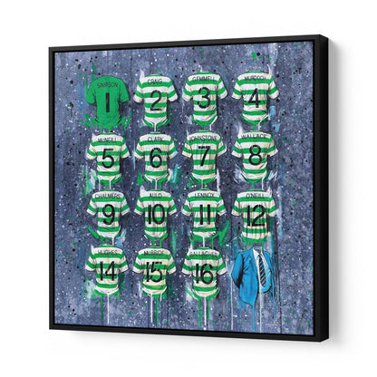 Celtic Shirts The Lisbon Lions 30x30 Canvas - Terry Kneeshaw Art