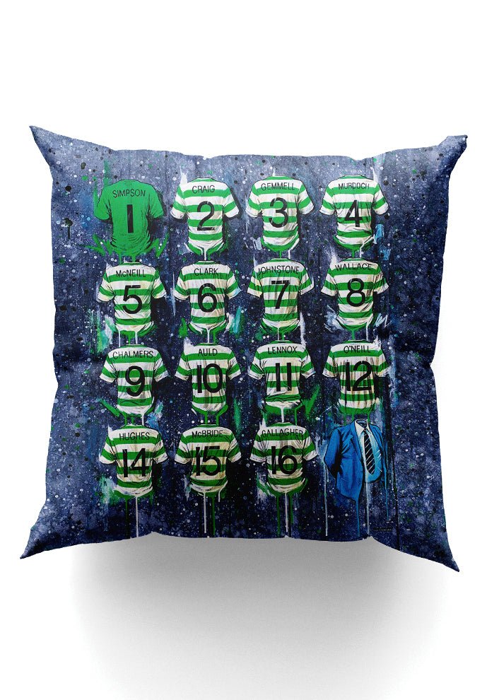 Celtic Shirts - The Lisbon Lions Collection Cushion - Terry Kneeshaw Art