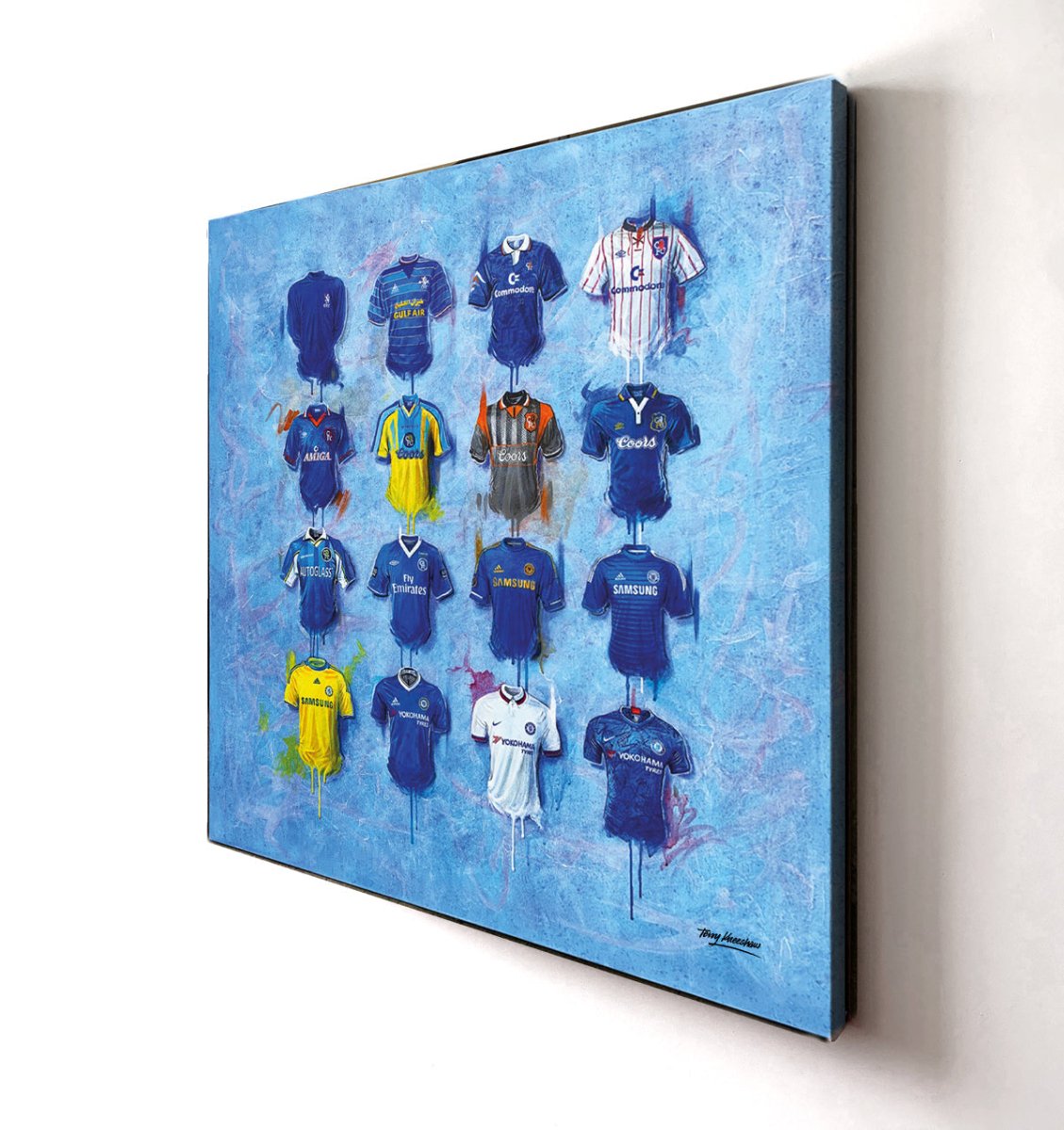 Chelsea Shirts 20x20 Canvas - Terry Kneeshaw Art