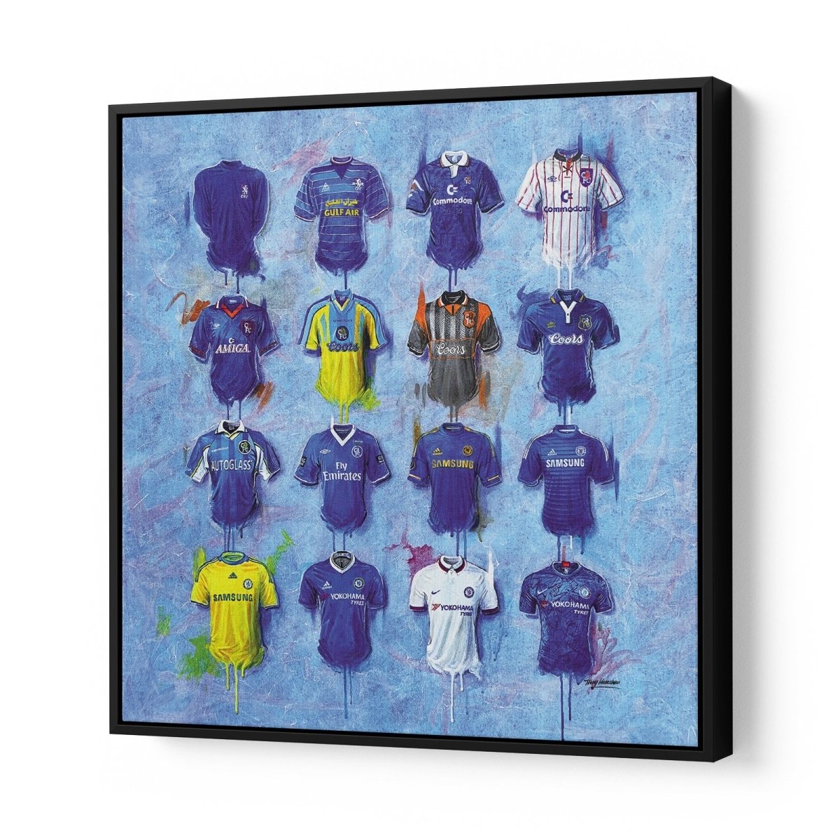 Chelsea Shirts 20x20 Canvas - Terry Kneeshaw Art