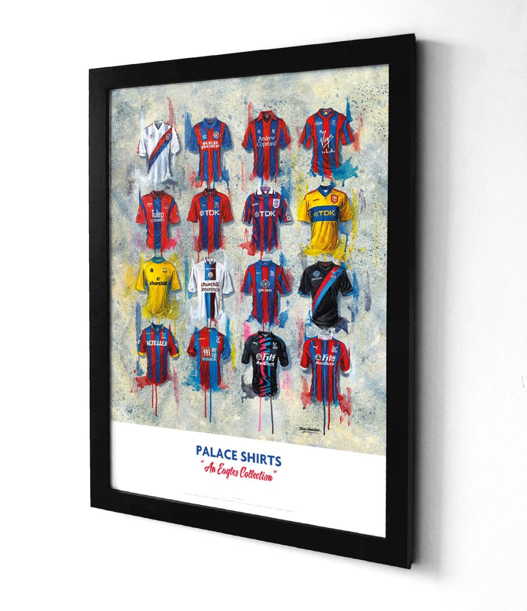 Crystal Palace FC Shirts - A2 Signed Limited Edition Personalised Prints - Terry Kneeshaw Art