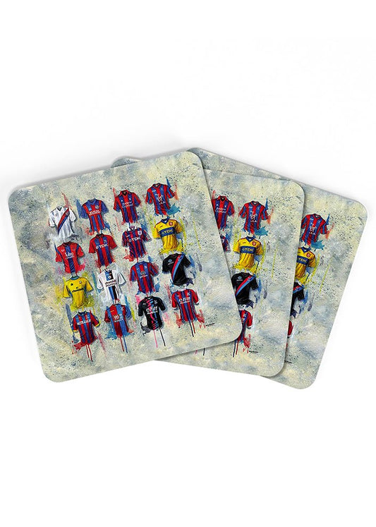 Crystal Palace FC Shirts - An Eagle's Collection Coasters - Terry Kneeshaw Art