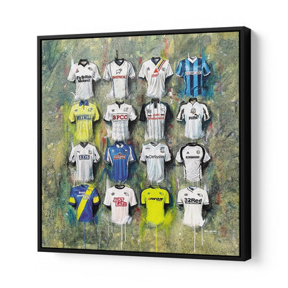 Derby County FC Shirts 20x20 Canvas - Terry Kneeshaw Art