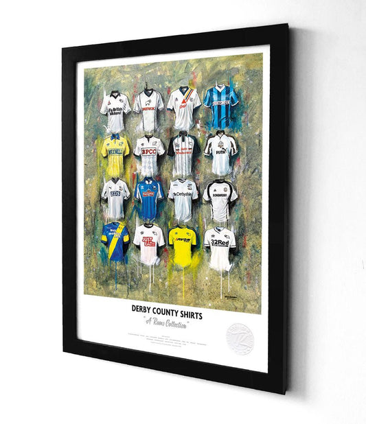 Derby County FC Shirts A3 - Terry Kneeshaw Art