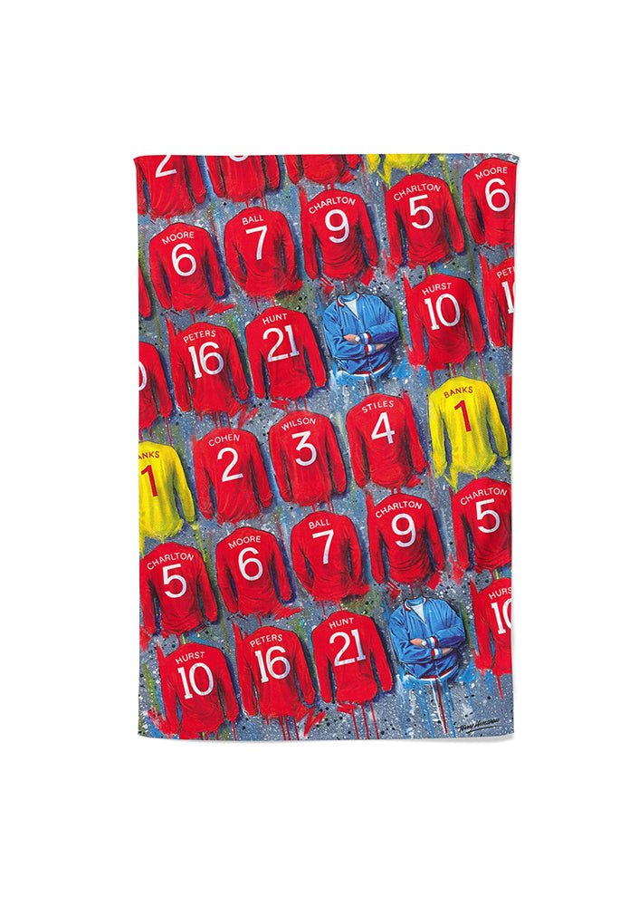 England 1966 Shirts - A World Cup Winner's Collection Tea Towel - Terry Kneeshaw Art