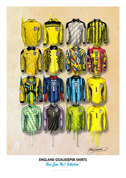 England Goal Keeper Shirts - Terry Kneeshaw Art