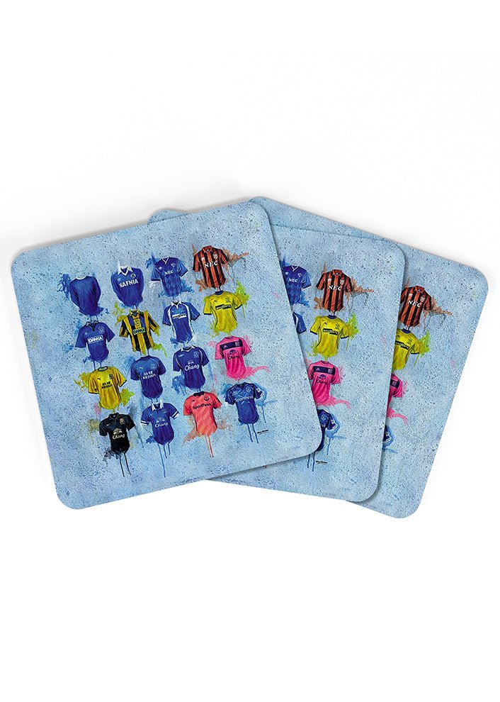 Everton FC Shirts - A Toffee's Collection Coasters - Terry Kneeshaw Art