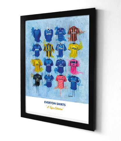 Everton FC Shirts - A2 Signed Limited Edition Personalised Prints - Terry Kneeshaw Art