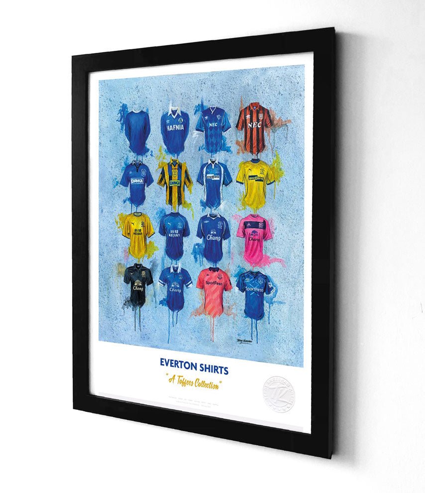 Everton FC Shirts Print A3 - Terry Kneeshaw Art