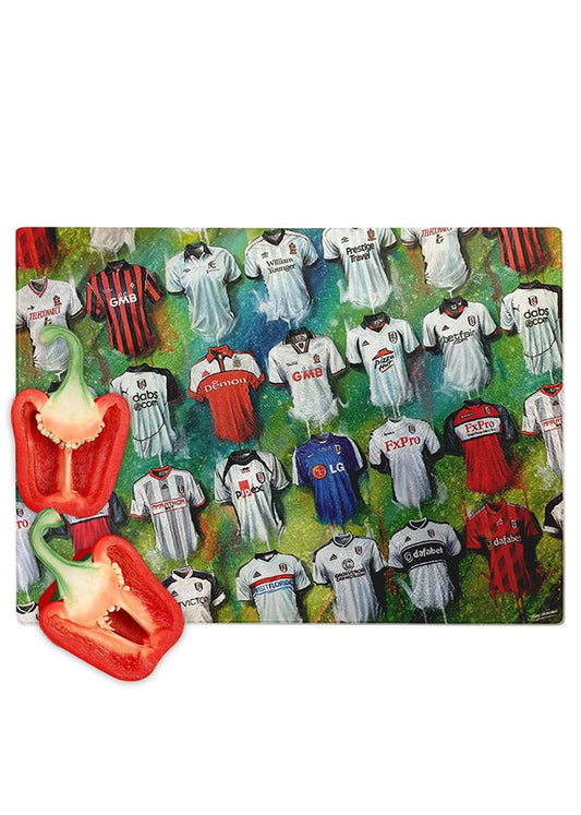 Fulham FC Shirts - A Cottager's Collection Chopping Board - Terry Kneeshaw Art