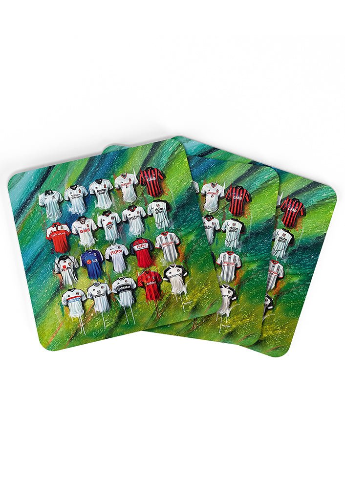 Fulham FC Shirts - A Cottager's Collection Coasters - Terry Kneeshaw Art