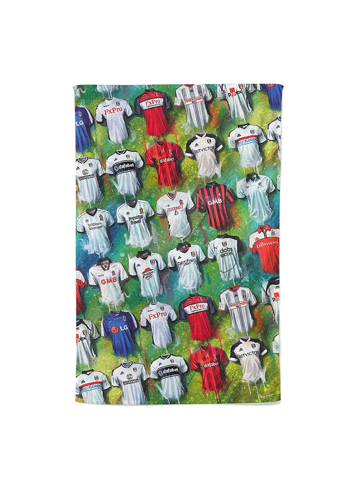 Fulham FC Shirts - A Cottager's Collection Tea Towel - Terry Kneeshaw Art