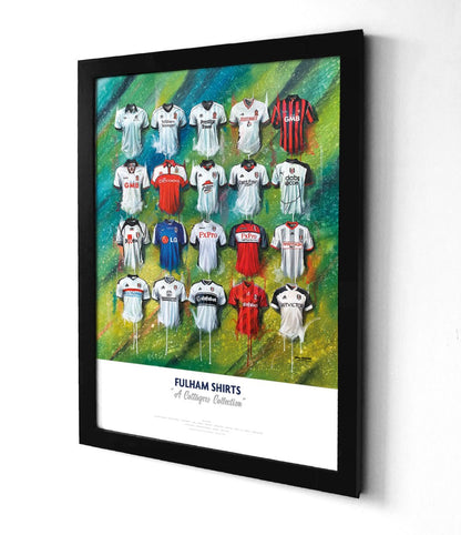 Fulham FC Shirts - A2 Signed Limited Edition Personalised Print - Terry Kneeshaw Art