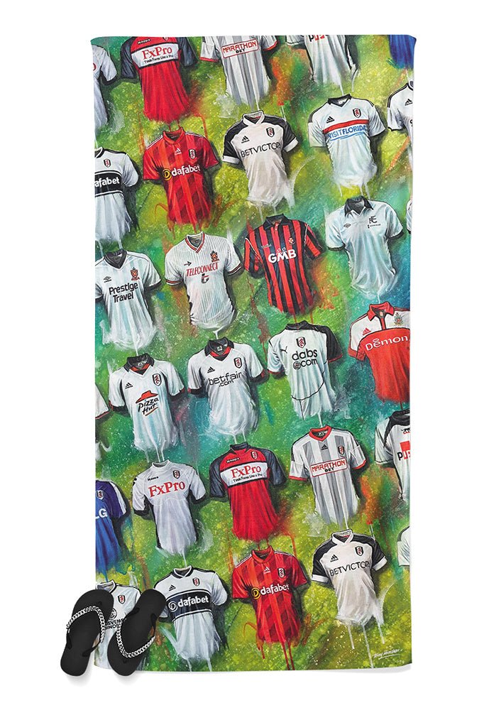 Fulham Shirts - A Cottager's Collection Beach Towel - Terry Kneeshaw Art